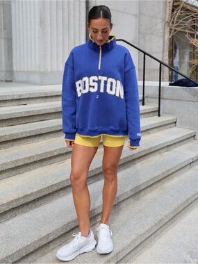 1987 Boston Half-Zip Pullover Sweatshirt in Royal Blue